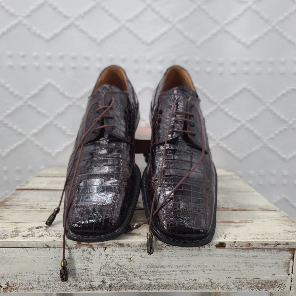 David Eden Vintage Crocodile leather Hand Carfted In Spain Men's Shoes Size 12